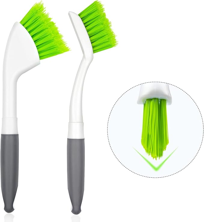 2 Pack Grout Cleaning Brush, Groove Gap Scrub Brush Set, All Purpose Indoor Outdoor Crevice Washing Tools for Window Track, Shower Door, Kitchen, Sink, Baseboard, Corner