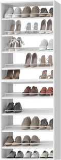 Modular Closet System, 25.5" Wide Wall-Mounted Closet Tower Organizer with Adjustable Shoe Shelves for Walk-In Closet Storage, White