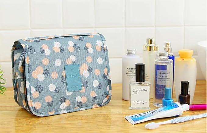 Sechunk Waterproof Travel Toiletry Bags Hanging Multi-function Cosmetic Bag Makeup Bag for Women (yellowSmile)