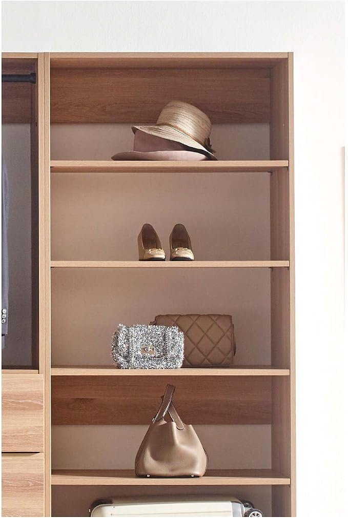 Maykoosh Closet System Organizer - Customizable Walk-in Wardrobe Storage Oak/Model ADE 3 Closet