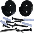 Closet Rod Support Flanges with Screw On Attachment | Heavy Duty Clothes Pole End Sockets for Wardrobes | Black | 25 Pair