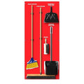 Clean & Sweep 5S Shadow Board/Wall Mount Broom Holder, 68" x 30" Board, 5S Cleaning Station - with Broom and Dustpan Set Included, Made in The USA by AccuformNMC, Red/White, PSB116RDWT