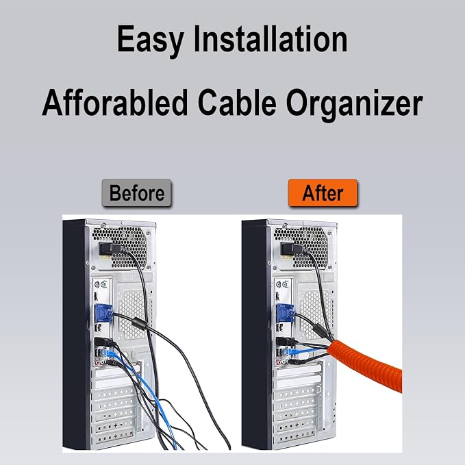 HydroMaxx® Flexible Polyethylene LDPE Non-Split Corrugated Wire Loom Tubing (Orange, 2" Dia x 100 ft)