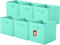 ShellKingdom Storage Bins, Foldable Fabric Storage Cube And Cloth Organizer | Storage Drawer For Closet And Toys, 13 X 13 X 13 INCH, 6 Pack (Mint Green)