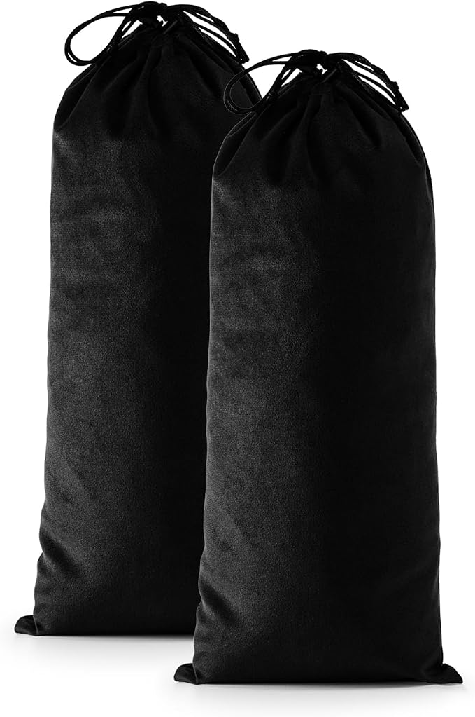 2 Pcs Single Shoe Bags for Travel, Velvet Bag, Black Beauty, 17.3x8.6 Inch | Washable & Reusable Travel Shoe Bags, Dustproof Shoe Bags with Drawstring Closure, Suitable for Travel, Home Storage