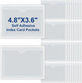 Chinco 30 Pcs Self Adhesive Pockets, Bin Labels for Storage Bins, Clear Pocket Label Sleeves, Plastic Index Card Holder with Top Open for Organizing Bins Box Drawer(3.6 x 4.8 Inches)