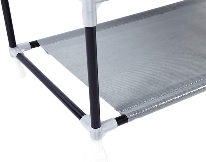 Shoe Rack, 10 Tier Shoe Organizer with Dust Cover, Shoe Storage Shelf for 20-27 Pairs of Shoes, Designed for Doorways, Entryway, Suitable for Sneakers, High Heels, Flats, and Boots (Grey)