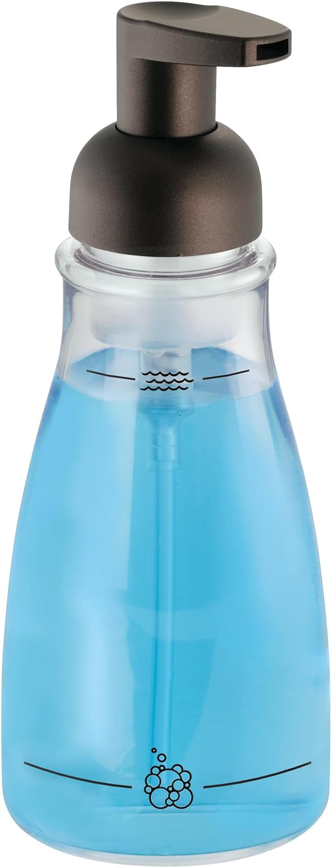 iDesign Refillable Foaming Soap Dispenser for Kitchen or Bathroom Vanity - Clear/Bronze
