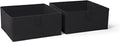 RiverRidge Folding Storage Bins - 2-pack of 5in Tall Black Cubes | Fabric Bins, Set of 2 Storage Cubes, Pull-tab Handles, Playroom Closet Organizer, Collapsible Cubby with Bottom Board Insert