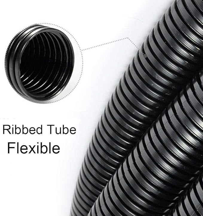ZhiYo 50 FT 1/2" Wire Loom Split Tubing Auto Wire Conduit | Flexible Cover, Plastic Cover for Electrical Wires & Cables, High Temperature (-40F to 257F)