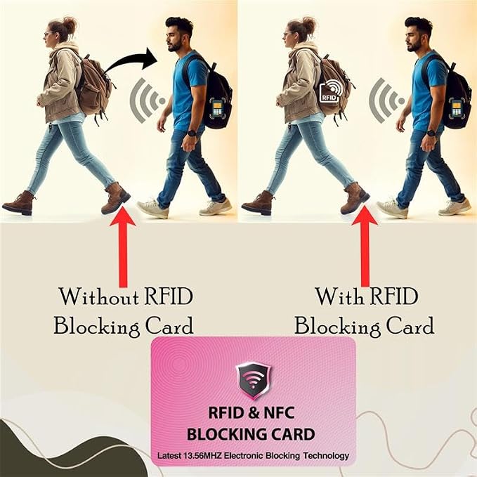 SaiTech IT 2 Pack RFID Blocking Card for Credit Debit ID Card, Pink | Slim Anti-Theft Contactless NFC RFID Blocker Protector, Easily Fit into Wallet and Purse, for Men & Women