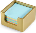 Wood Sticky Note Holder, 3 x 3 Inch Post It Note Dispenser for Office Desk Accessories, Self Stick Note Pad Holder, Memo Pad Holder Dispenser Organizer for School Office Desk Supplies, Gold