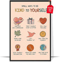 LOLUIS Mental Health Poster, Boho Therapy Tools Educational Supplies Art Print Classroom School Office Decor (Be Kind To Yourself, Custom Frame Type)