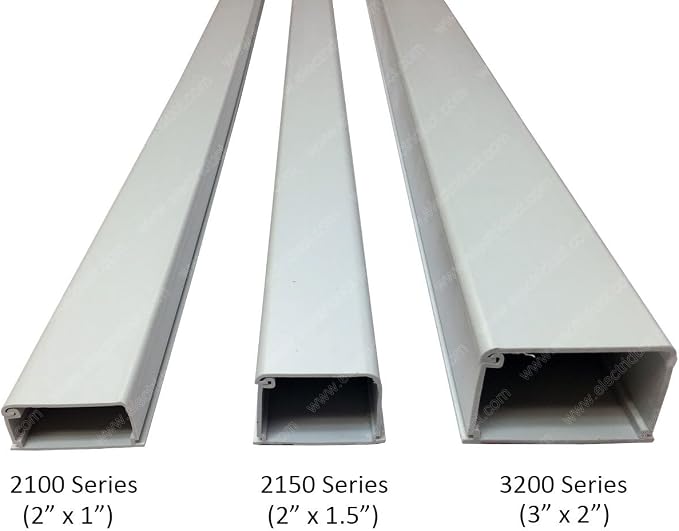 Electriduct XX-Large Latching Cable Raceway - 3" x 2" Channel Size - 1 Stick - 58" - White