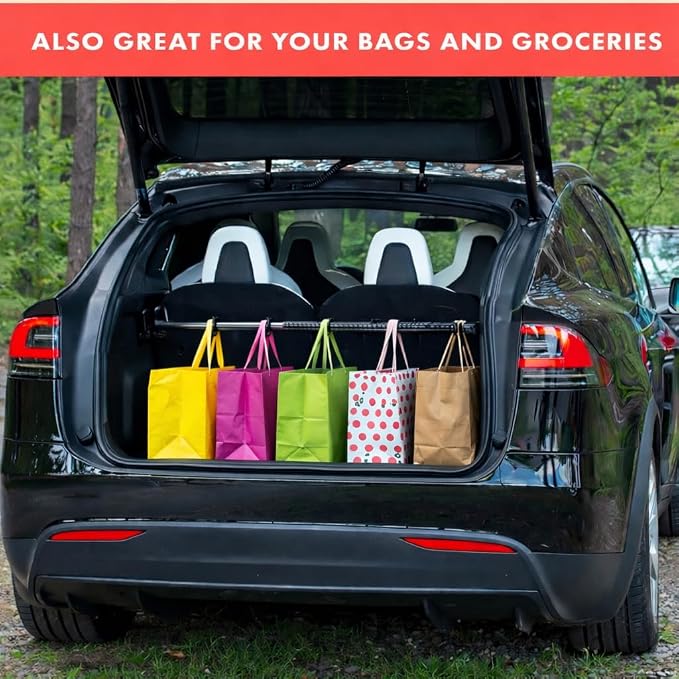 VaygWay Expandable Car Clothes Hanger Bar- Heavy Duty Hanger Metal Storage Suit Rod-Car Hanging Closet Organizer Rack Expandable to 62"- Portable Seat Rack Universal Fit- Car Van Truck RV SUV Fit