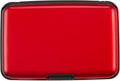 Credit Card Holder, RFID Blocking Metal Card Wallet for Women Men Slim ID Card Holders Protector Aluminum Business Hard Case (Red)
