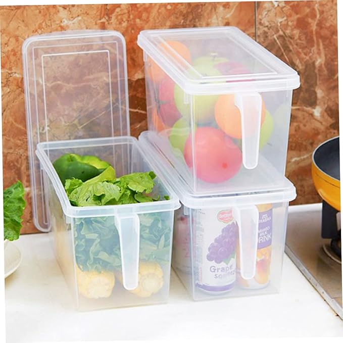 2pcs Food Preservation Storage Box Transparent Sealed Containers for Refrigerator Organization Microwave Dishwasher Material for -term Use