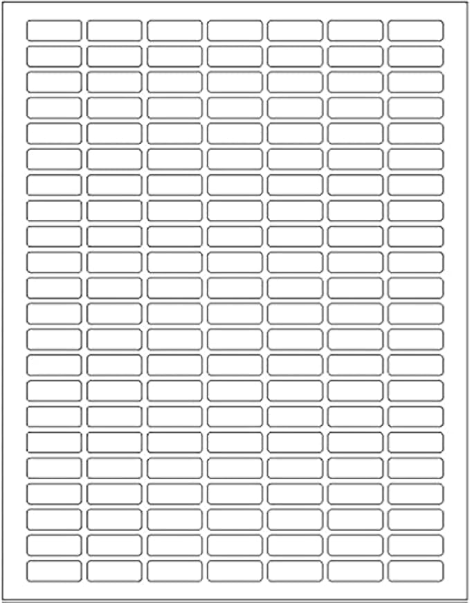 Royal Green White Printable Label Sheets 1" x 0.375" – 15,700 Rectangular Stickers for Laser Printer - 100 Sheets + 10 Bonus Color Sheets - Downloadable Template Included