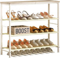 INGIORDAR Shoe Rack Storage Organizer with MDF Board Layer Fabric 6 Tier | Metal space-saving Shoe Shelf stores 16 Pairs of Shoes for Closet Entryway Bedroom Living Room Garage White