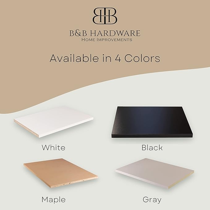 White Cabinet Shelves Melamine 1/2'' Thick, Custom, Cut to Size. (16'' Depth x 26' Inches Length)