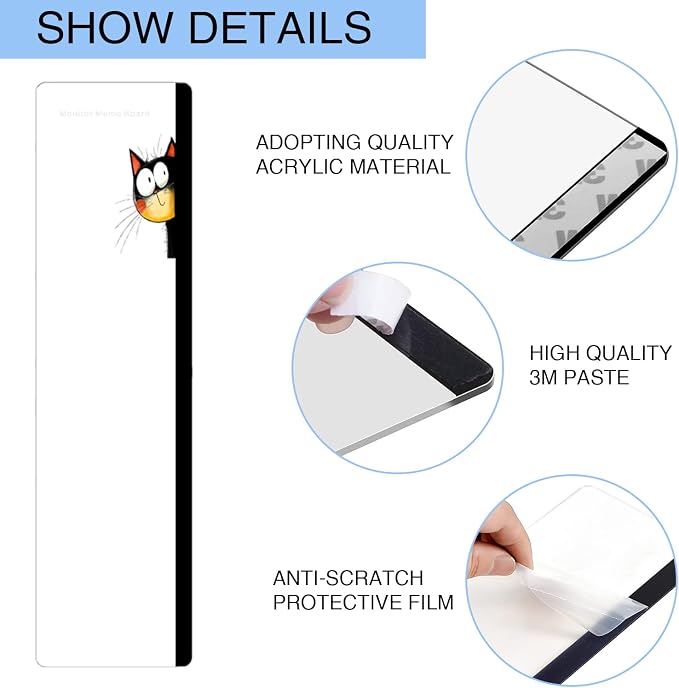 Office Desk Accessories 2pcs Multifunction Computer Monitor Memo Board - Transparent Computer Side Panel Memo Creative Monitor Side Panel Suitable for Office Home Desktop (Monitor Memo Board 6#)