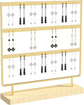 Julysky Earring Holder Organizer,Earring Holder Stand for Hanging Earrings,Earring Display Stand，Earring Organizer Stand，Earring Tree (Golden, 3 Layers)