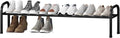 STO STO Long Expandable Shoe Rack 1-Tier, Adjustable Length 33.7”–47.5” Shoe Organizer, Metal Shoes Storage Shelf, Holds Up to 12 Pairs, Non-Slip Feet, for Closet, Entryway, Hallway, Front Door, Black