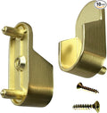 Oval Closet Rod End Supports | Rear Pin Type | 15mm x 30mm | Satin Brass | 5 Pair