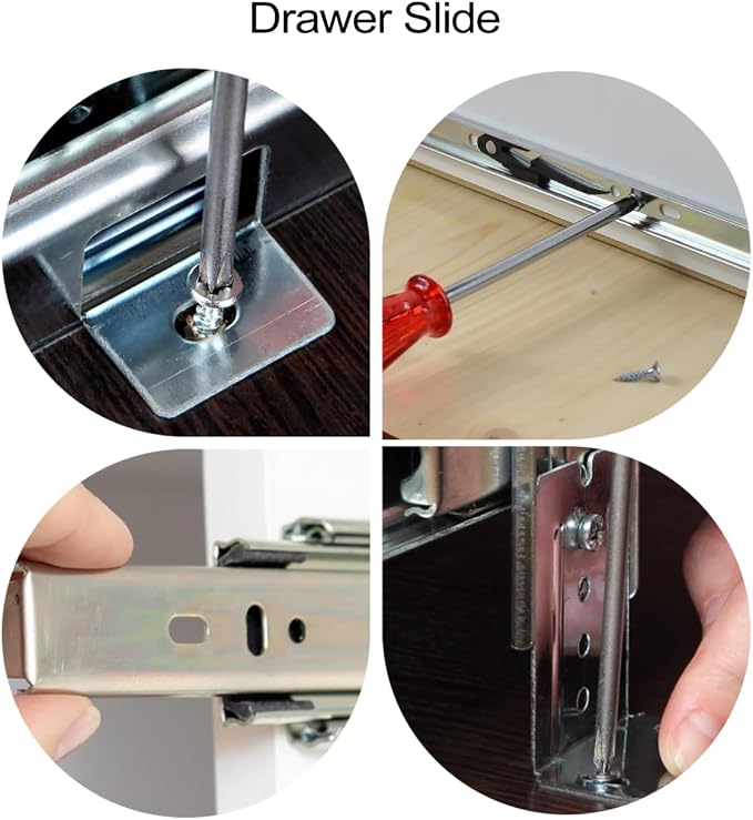 FAVOMOTO 14" Keyboard Drawer Slides - Heavy Duty Ball Bearing Keyboard Slides Under Desk Rails Rack Tray Accessories for Cabinet Furniture Hardware Rails