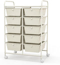 BECOMFORT 10-Drawer Rolling Cart with Drawers, Storage Cart on Wheels, Teacher Classroom Organizers with Metal Frame, Mobile Craft Cart, Trolley Utility Cart for School Office Play Room