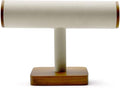 Oirlv Solid Wood Hovering T-Bar Jewelry Display Stand Watches Bracelet Necklace Bangle Holder Jewelry Organization(Creamy-White)