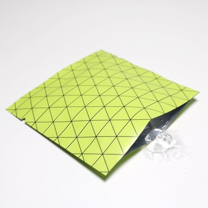 100 PCS 4 Mil Thick Open Top Heat Seal Bags, PET+AL+PE Mylar Bags with Easy Tear Notch, Resealable Heat Sealable Pouch for Food Storage, Packaging, Not Vacuum Bags (Green, 10 * 15CM/4.0"*6.0")