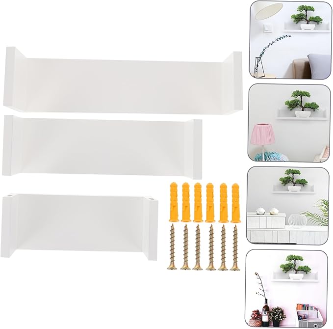 Cabilock 3pcs Capacity Wall Storage Rack Mountable Shelves for Bedroom Rustic Wall Organizers
