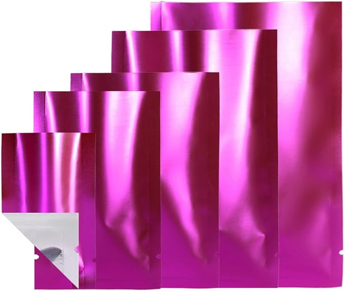 100PCS Customized Mylar Heat Seal Bags,Open Top Clear Packaging Bag with Tear Notch, Single-Side Printing for Logo/Text/QR Code (Rose, 7 * 10CM/2.8"*3.9"-100PCS-One Color Print)