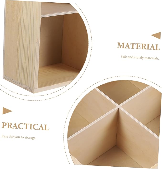 Desktop Organizer Wooden Jewelry Storage Box Compartments for Cosmetics Design Versatile Wooden Organizer for Desktop Vanity Table Simple Aesthetic