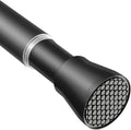 AIZESI Tension Curtain Rod 28 to 48 Inch No Drilling Adjustable, Black | Expandable Spring Loaded Curtain Rod, Rust-Resistant Stainless Steel, Shower Rods for Bathroom, Window, Doorway & Closet