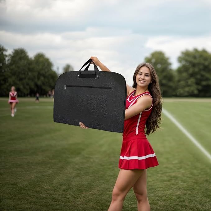 NGIL Glitter Travel Hanging Garment Bag (Black-Glitter) | Garment Bag for Girls, Cheer Travel Bag, Dance Competition Bag, Cheer Dance Competition, Beauty Pageant