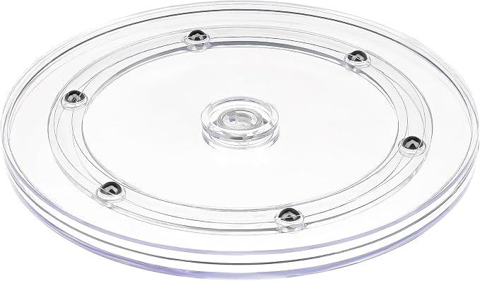 7" Acrylic Clear Small Lazy Susan Turntable | Steel Ball Bearing for 360-Degree Rotation,Durable Plastic Turntable for Tables Top,Cabinets,Spice Racks