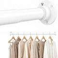 Closet Rod Adjustable 17-28”, Heavy Duty Hanging Clothes Rod, White | 1-1/4” Diameter, Stepless Metal Closet Bar, Wall-Mounted, For Hanging Clothes, Walk-In Closet, Wardrobes, Laundry Room, RV