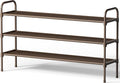 Kitsure Shoe Rack, 39" Wide Extra-Long Shoe Organizer, 3-Tier, Brown | Closet, Front Door Entrance, Entryway, Stackable & Detachable Shelf, Closet Organizers and Storage