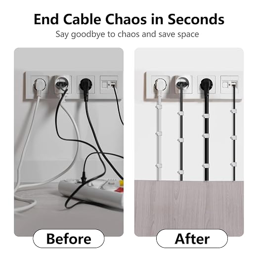 Jadaol Wide Design Cable Clips with Nails, 250 Pack Cord Wire Clips (4mm 5mm 6mm 8mm 10mm), Nail-in Round Cable Tacks for Ethernet Cable, Coaxial, TV, Speaker, Electrical Wire, White