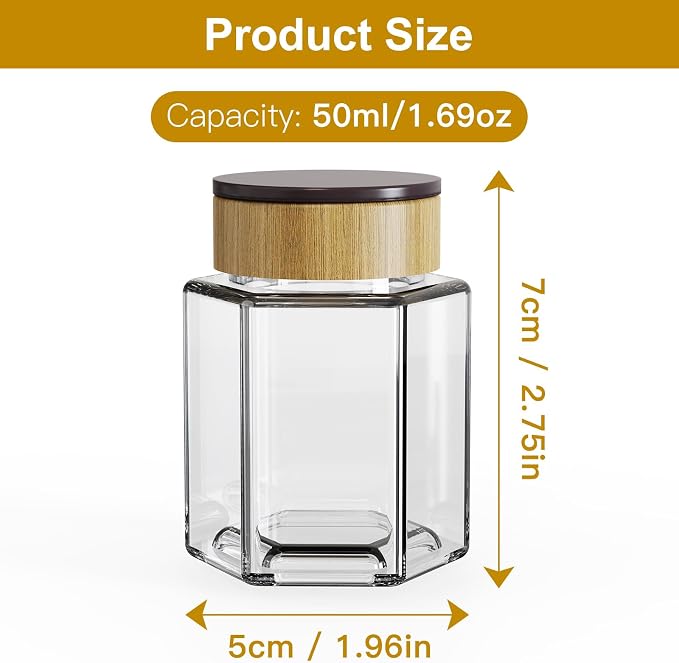 Vetacsion Set of 18 Magnetic Glass Spice Tins with 100 Preprinted Seasoning Label Stickers (Include Black Metal Wall-Plates)