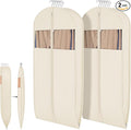 Syeeiex 54'' Garment Bags for Hanging Clothes with 8'' Gussets,Space Saving Hanging Garment Bag with Self Compression Zipper - Save 50% Space-Can Hold 6 Down Coats,8 Fur & Winter Coats,20 Shirts(2PCS)