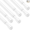 6 Pack Spring Tension Rods 28-45 Inches, 5/8 Inch Diameter White No Drill Spring Loaded Adjustable Extendable, Small Short Tension Curtain Rod for Windows Kitchen Doorway Closet Cupboard