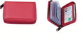 Genuine Leather Credit Card Holder, Wallet Case, Bank Card Case, RFID Blocking Secure Card Case, ID Case, Organizer Zipper Wallet 1 Pcs - Rose