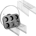 SANNO Pot Pan Lid Holder Organizer Pot Lid Rack Holder Suitable for Bakeware Dish Plate, Cutting Boards, Pots & Pans, Serving Trays Cabinet Pantry 2 pack