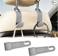 Osilly 2PCS Car Seat Headrest Hook, Leather Stylish Vehicle Backseat Hanger Organizer for Purse Handbag Umbrella, Automotive Seat Back Hanging Storage Holder Hook, Universal for Vehicles (Gray)