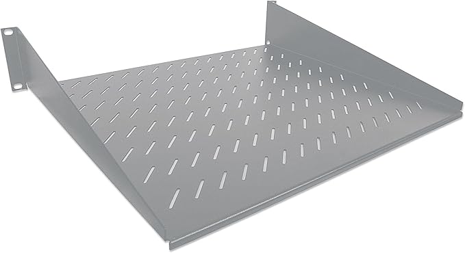 Intellinet 19 Inch Cantilever Shelf, 2U, 2-Point Front Mount, 250 mm Depth, Grey