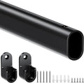 Mavivegue Oval Closet Rod, Adjustable Closet Rods – Expandable 17-40 Inches | Closet Rods for Hanging Clothes, Heavy Duty Closet Rods for Laundry Room, RV, Closet Storage (Black)