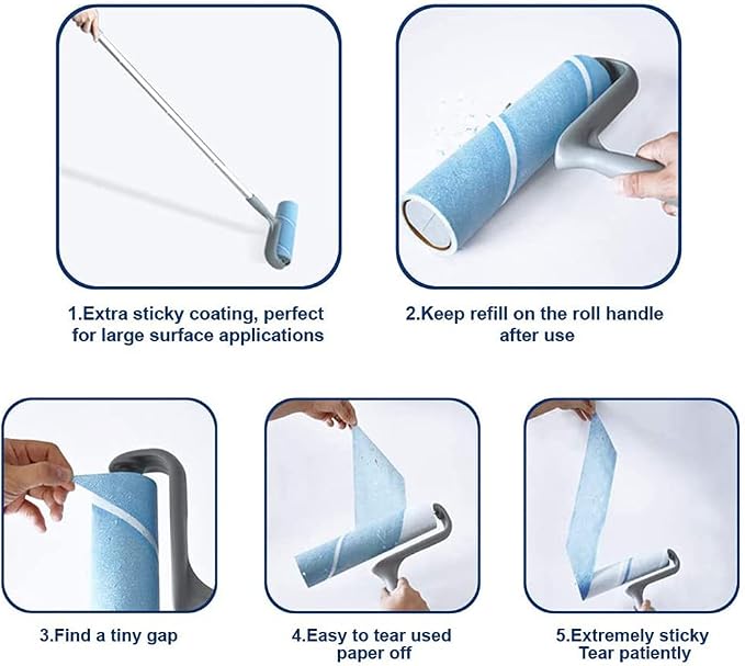 Layers Large Lint Roller Refill, Suitable for Most Large Rollers，mega Rollers, 10 in Wide Roller in The Market - 3 Packs